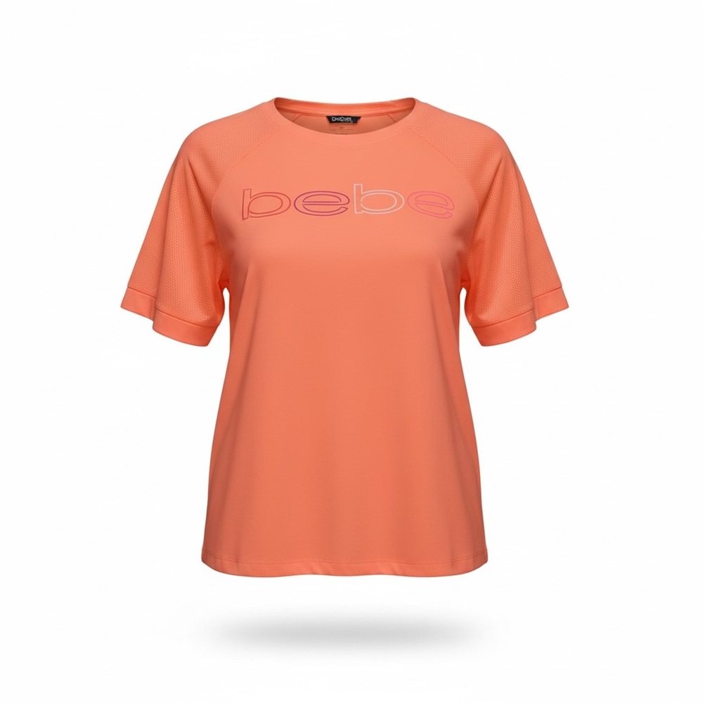Bebe Sport Shirt, Neon Mango, Workout, Walking, Running, Women’s Size 1X, NWT